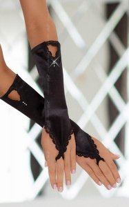 Czarne długie rękawiczki na palec SoftLine Gloves