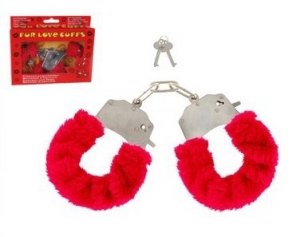 Czerwone kajdanki Fur Love Cuffs