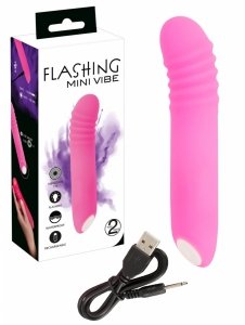 Flashing mini vibe - świecący silikonowy wibrator - USB