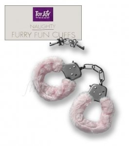 Różowe solidne kajdanki Furry Fun Toy Joy