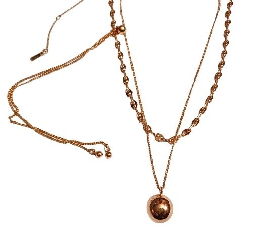Naszyjnik-PILGRIM-2w1-Double-Gold-Big-Ball