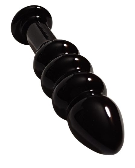 Glass Romance black szklana wtyczka analna