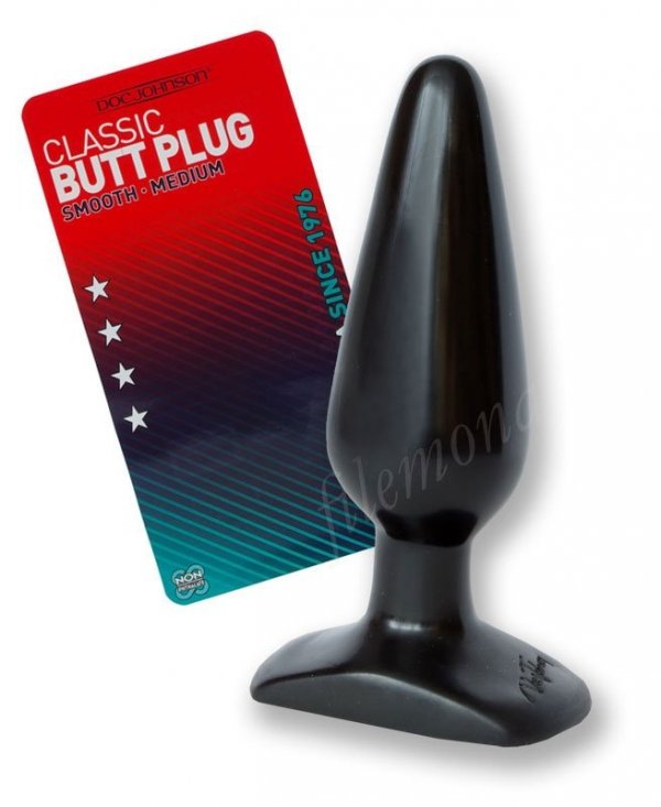 Butt Plug Black Medium średnia klasyczna wtyczka analna
