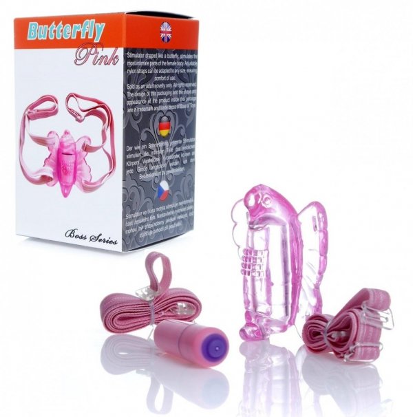Butterfly Pink motylek na paskach opakowanie