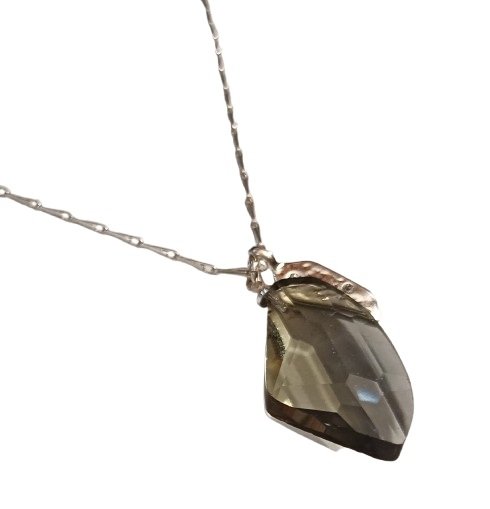 Łańcuszek-PILGRIM-Silver-Grey-Stone