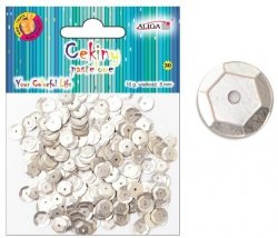 Cekiny pastel. 8mm 10g srebrny WMT-114, Aliga