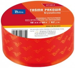 Taśma pakowa 48 mm x 50 m krystaliczna 62mikr, Tetis