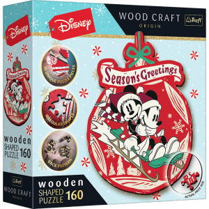 Puzzle160 drewniane konturowe Świąteczna przygoda Mickey i Minni 20192