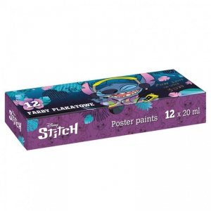 Farby plakatowe Disney Core Stitch 20 ml 12 kolorów