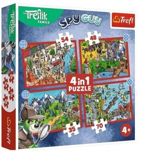 PUZZLE 4w1 Podróże Treflików 34675