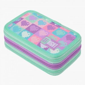 Piórnik 3-komorowy z wyposażeniem Candy Hearts
