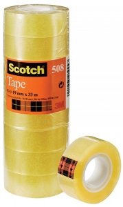 Taśma 19x33 transparent-żółta ekonom. 8szt Scotch, 3M