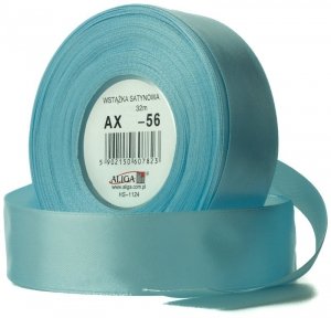 Wstążka satynowa blado-niebieska 12 mm 32 mb. AX12-56, Aliga