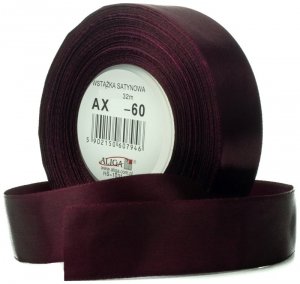 Wstążka satynowa śliwkowa12 mm 32 mb. AX12-60, Aliga