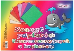 Zeszyt papierów kolorowych fluorescencyjnych z brokatem B5 ZBF-0266, Aliga