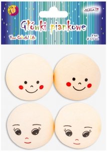 Główki piankowe PJG-7384 mix 3,5cm, op.4szt., Aliga