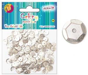 Cekiny pastel. 8mm 10g srebrny WMT-114, Aliga