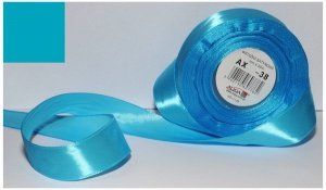 Wstążka satynowa miebieska-morska 12 mm 32 mb. AX12-38, Aliga