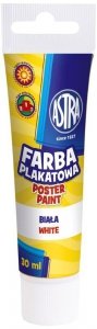Farba plakatowa biała tuba 30 ml., Astra