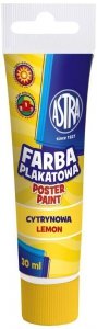 Farba plakatowa żółta-cytrynowa tuba 30 ml., Astra