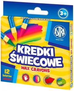 Kredki świecowe okrągłe 12-kol. - 8/90 mm, Astra