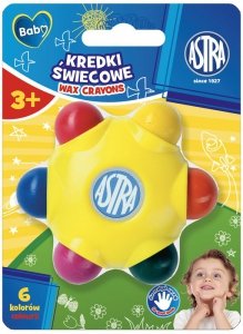 Kredki świecowe w kształcie gwiazdki 6-kol. Baby, Astra