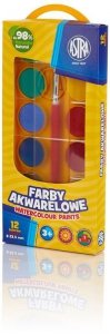 Farby akwarelowe 12-kol. 23,5 pudełko, Astra