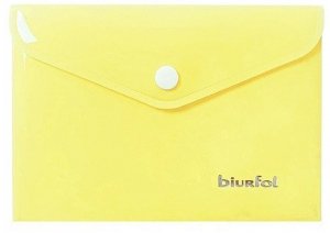 Teczka kopertowa A6 PP pastel żółta, Biurfol