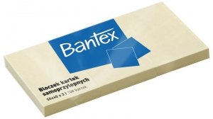 Notes samoprzylepny   50 x 40 100k x 3 szt. żółte, Bantex
