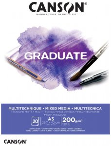 Blok szkicowy A3 20 k. 200g Graduate MixMedia White, Canson