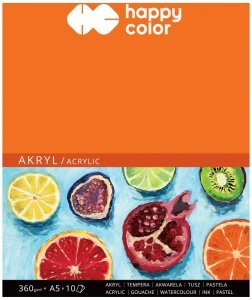 Blok do akrylu A5 10 ark. 360 g , Happy Color