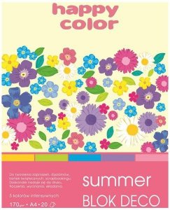 Blok Deco Summer  A4 kol. 170 g/m2 20 ark., Happy Color