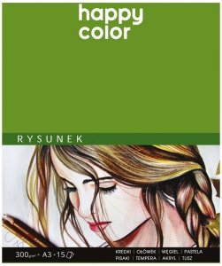 Blok do rysunku A3 15 ark. 300 g Art., Happy Color