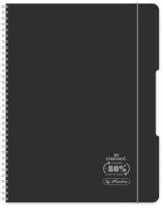 Brulion na spirali  A4 80k. Eco PP ocean czarny, Herlitz