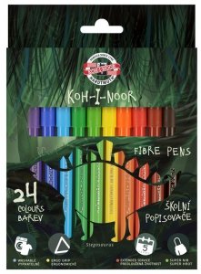 Flamastry 24-kol.  w op.kartonowym Dino, Koh-I-Noor