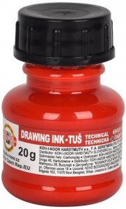 Tusz kreślarski czerw. 20g. 141724, Koh-I-Noor