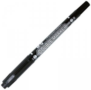 Marker permanentny dwustronny 0,8-2,8mm Double Marker czarny,M&G