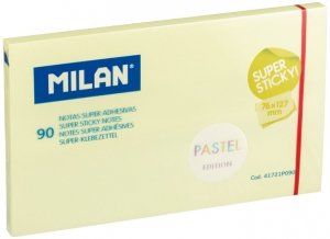 Karteczki samoprzylepne pastel 127x76mm żółte 90szt., Milan