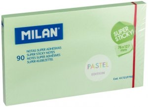 Karteczki samoprzylepne pastel 127x76 zielone 90szt., Milan