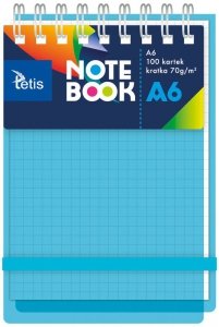 Kołonotatnik A6 100 ark. 70g PP niebieski, Michalczyk i Prokop