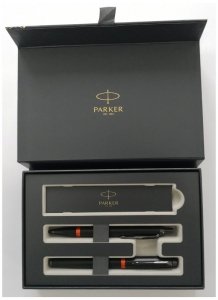 Komplet IM Professionals Flame Orange pióro i długopis w pudełku duo, Parker