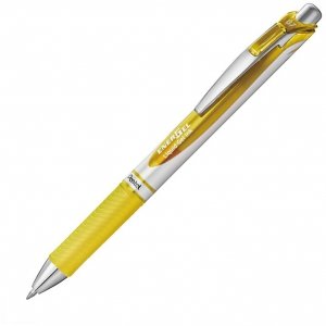 Pióro kulkowe EnerGel automat. 0.7 mm BL77-G żółe, Pentel