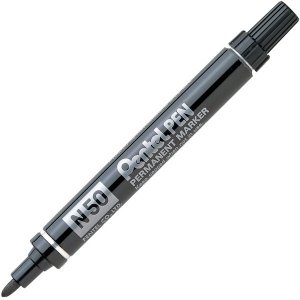 Marker permanentny N50 okrągła końc. czarny AE, Pentel