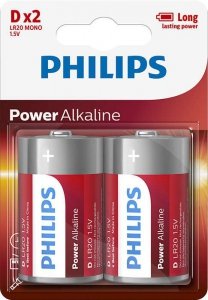 Baterie LR20 1.5 V alkaliczne PowerLife blist. 2 szt. LR20 PH PL, Philips