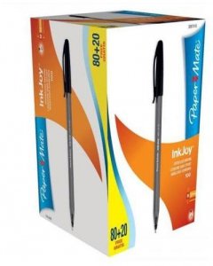 Długopis Ink Joy 100 z zatyczką czarny M 80+20gratis Paper Mate