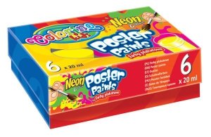 Farby plakatowe 6-kol. 20 ml neonowe Colorino Kids, Patio