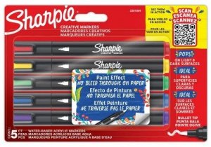 Markery akrylowe 5szt-kolory podstawowe, Sharpie