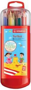 Kredki 15-kol. Trio Grube Zebrui, Stabilo