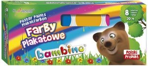 Farby plakatowe 8-kol. 20 ml. Bambino, St.Majewski