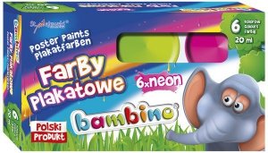 Farby plakatowe 6-kol. 20 ml. neon, St.Majewski